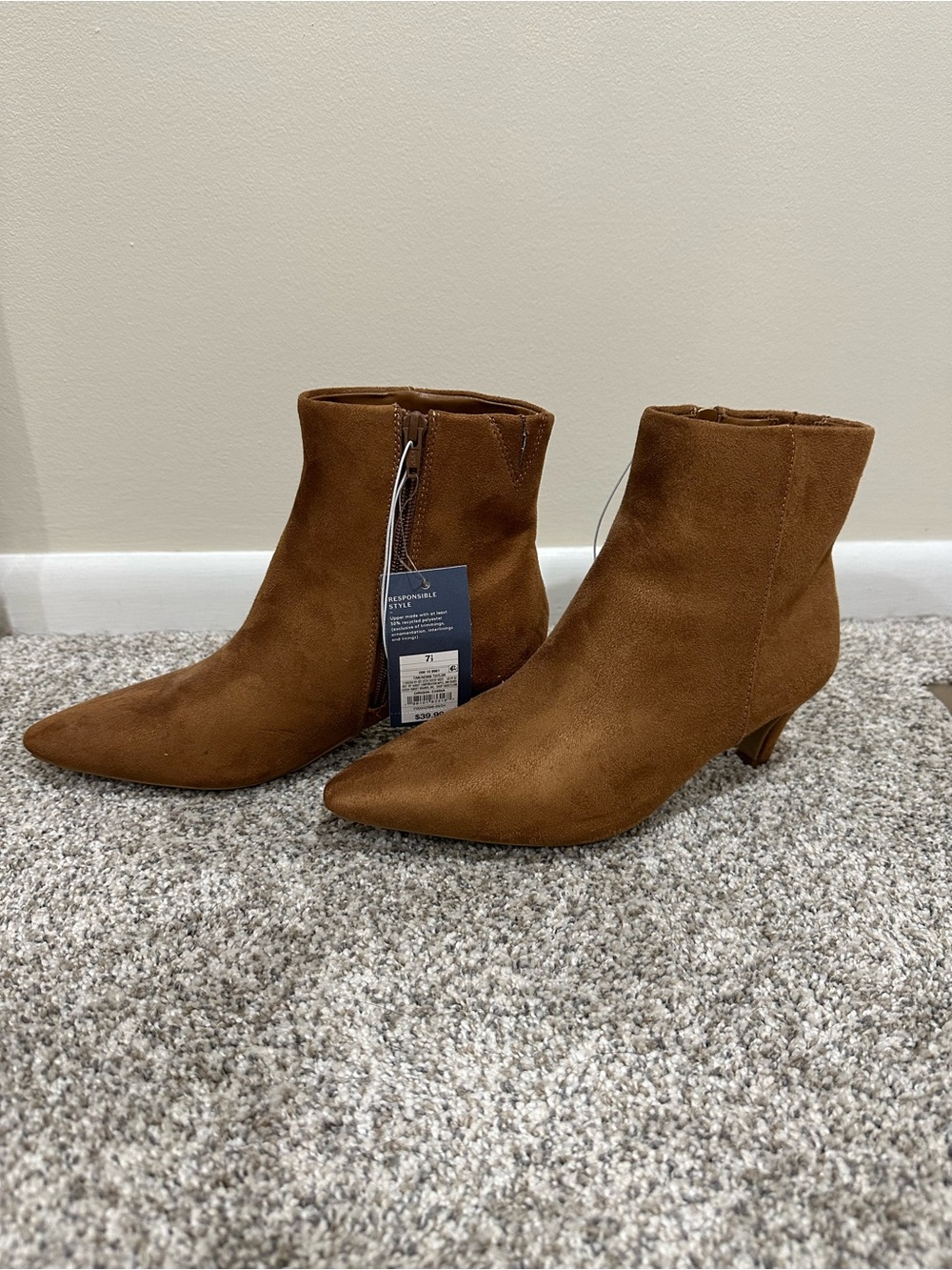 Universal Thread Brown Pointed-Toe Ankle Booties - Picture 3 of 3